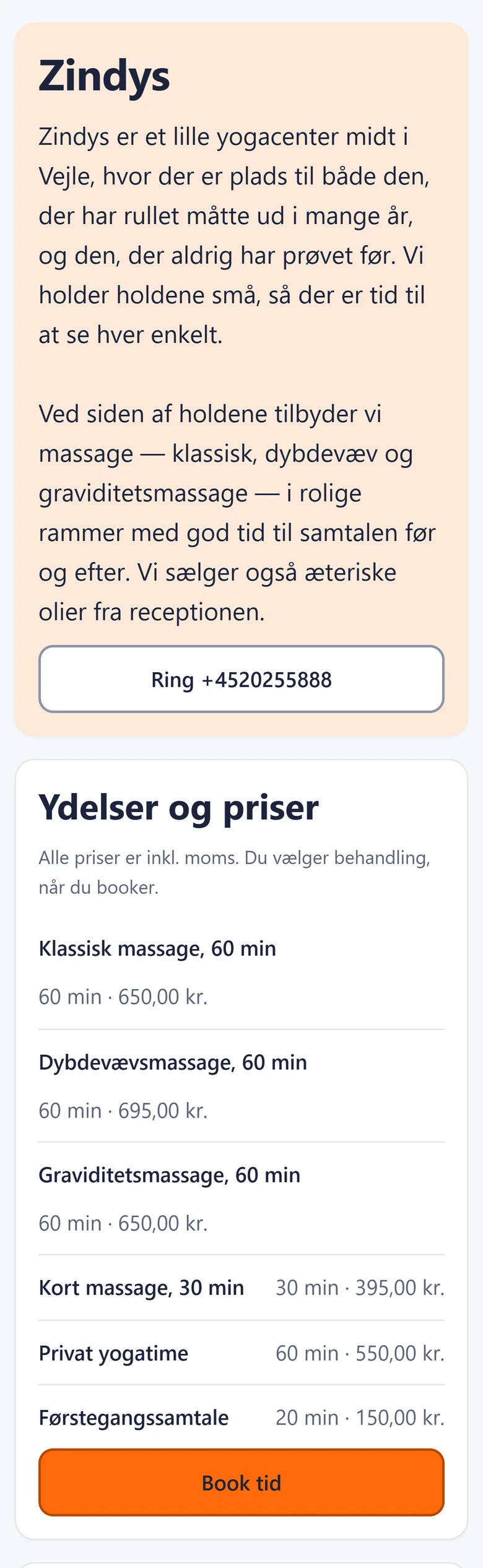 Skærmbillede fra BaseTools: Din egen side til kunderne