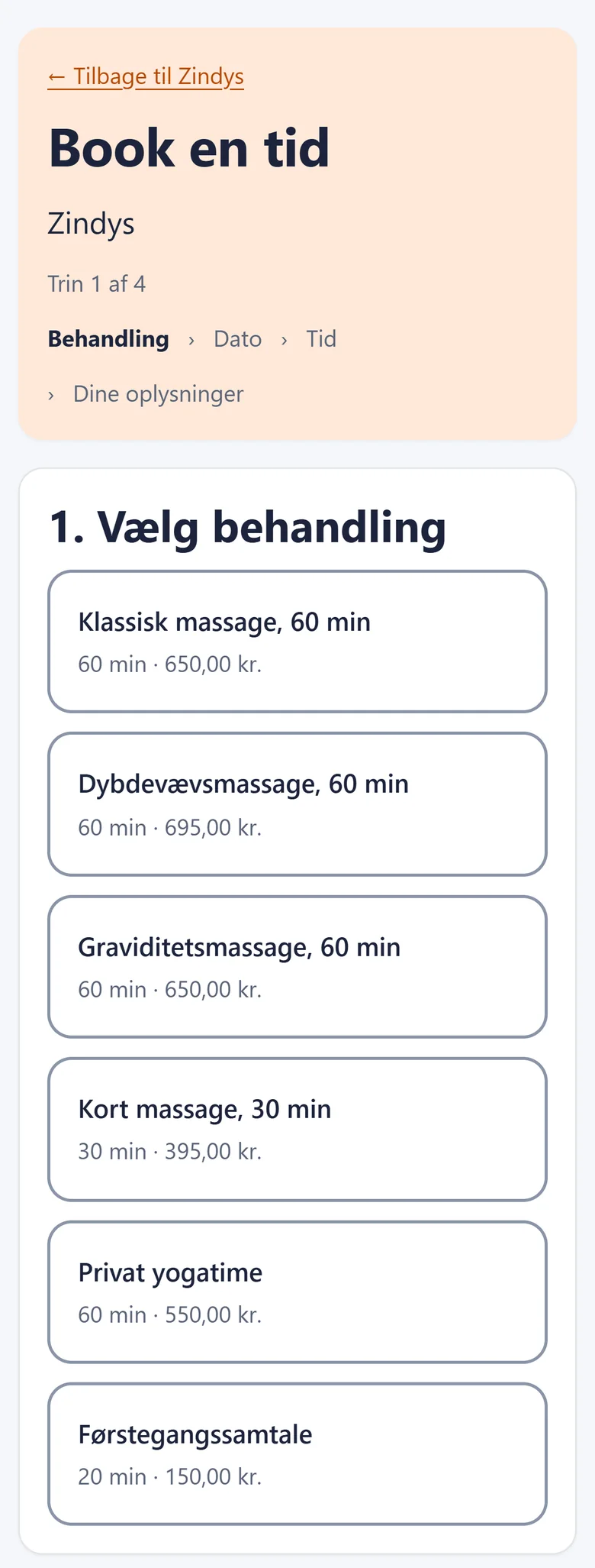 Skærmbillede fra BaseTools: Kunden booker selv